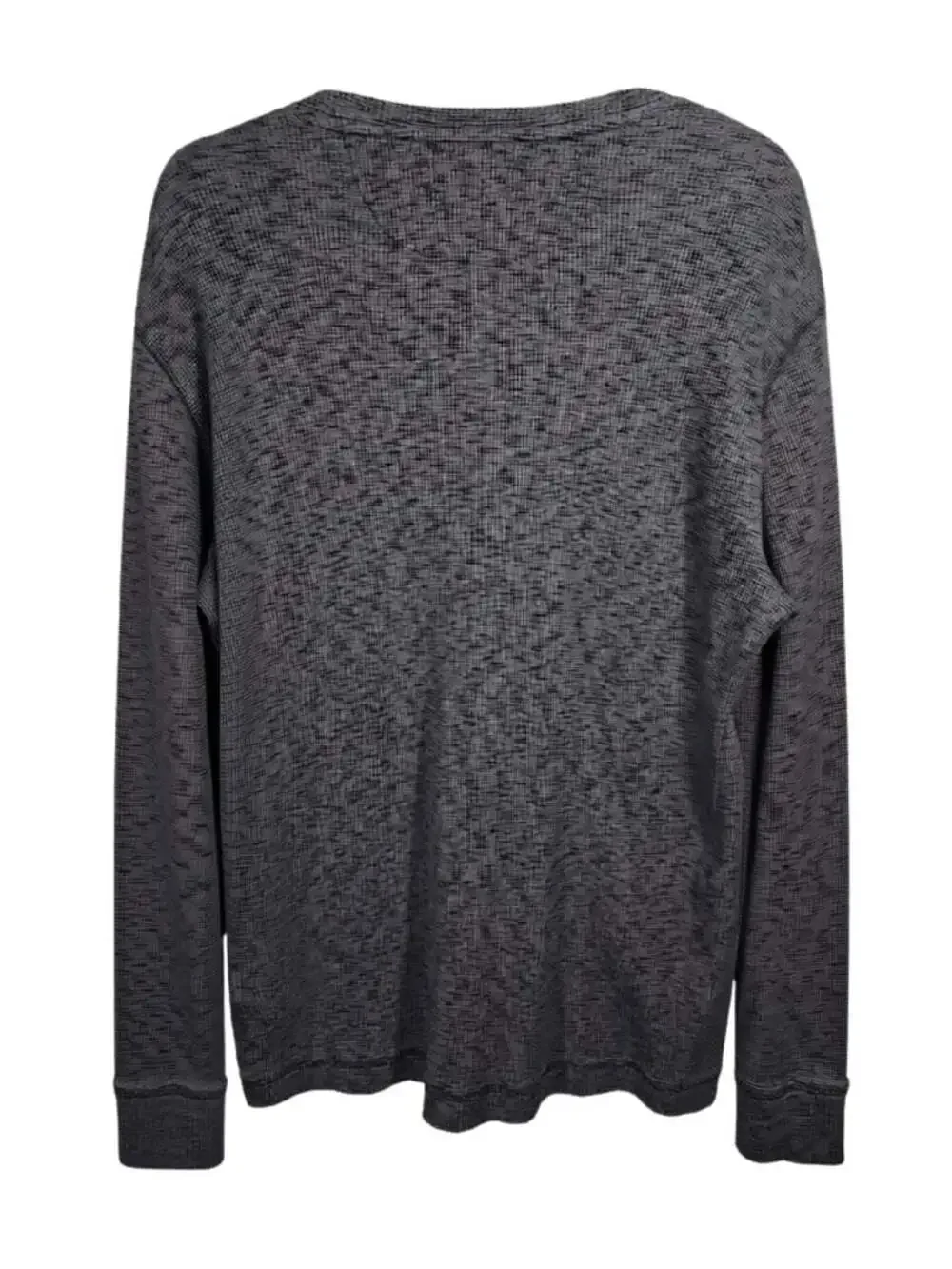 Banana Republic Mens Long Sleeve Waffle Knit Thermal Crewneck Shirt Gray Size L